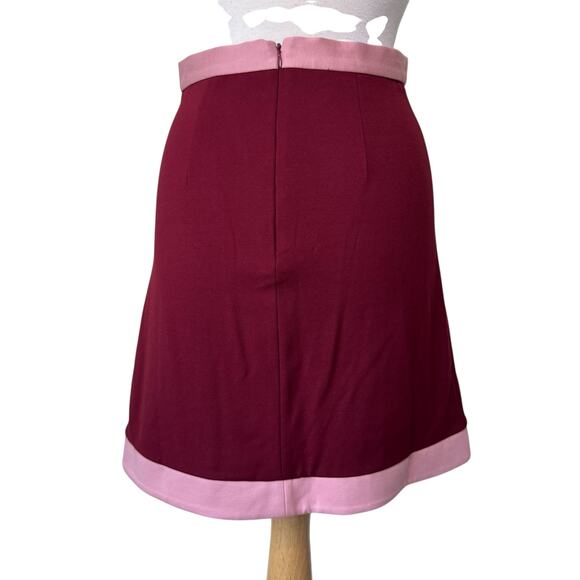 ANTHROPOLOGIE Hutch Milan Color Blocked A line Mini Skirt Buttons Size 4 - Picture 3 of 11